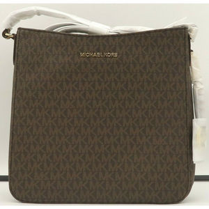 Michael Kors Signature Jet Set Travel Large Messenger Bag, Brown/Gold